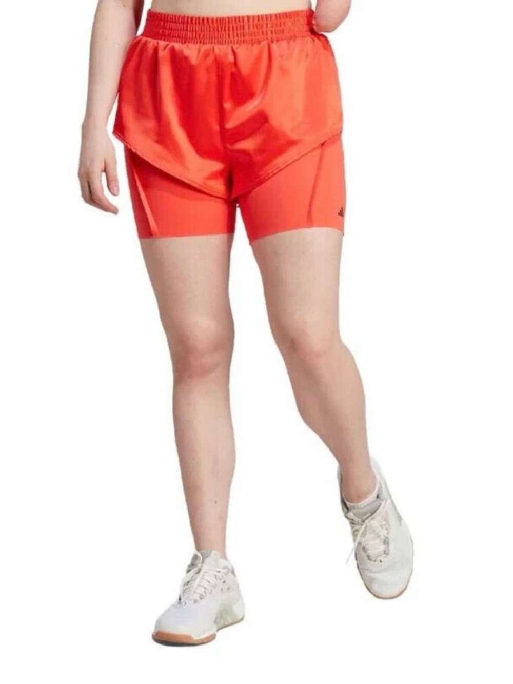 adidas Power AEROREADY 2-in-1 Compression Shorts Red High Rise Women’s Small NWT